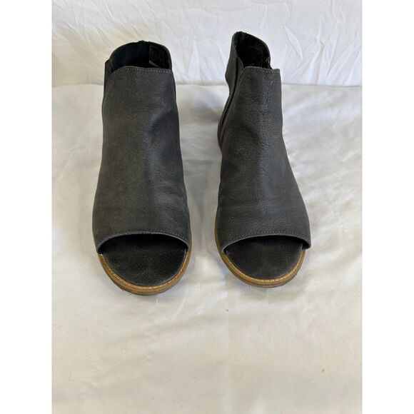 Coolways Ciara Women's Black Leather Open Toe Ankle Boot Size 8.5 - Picture 1 of 4